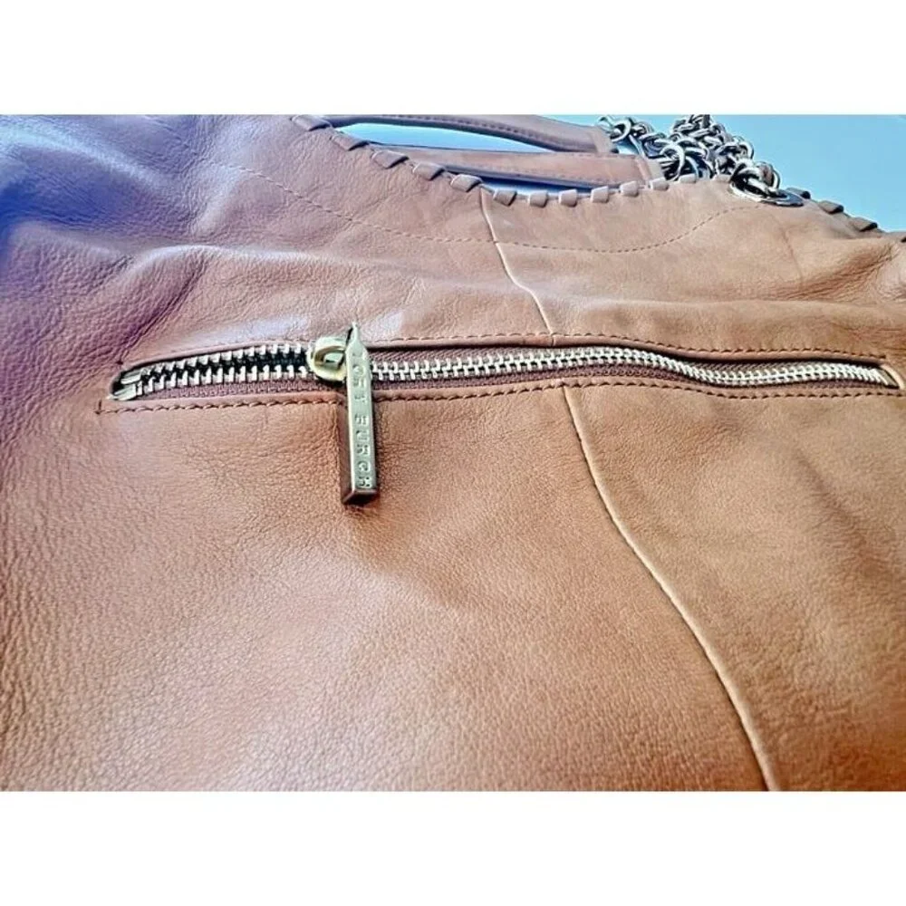 Designer Tory Burch Marion Brown‎ Leather Slouchy Boho Western Classic Purse